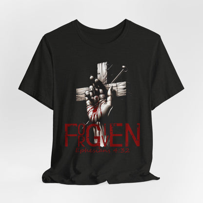 Forgiven Graphic Tee, Christian Unisex Shirt, Religious Short Sleeve Top, Inspirational T-Shirt, Spiritual Clothing