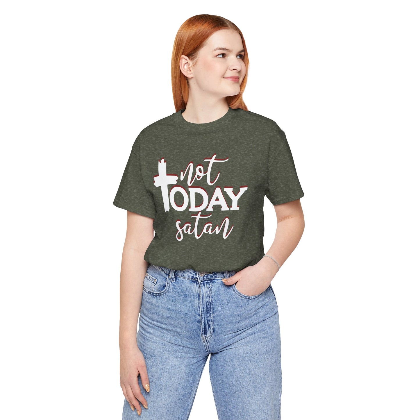 Bold Graphic Tee: Embrace the Sass with, "Not Today Satan" Graphic Tee, Funny T-Shirt, Vintage Tee, Sarcastic Shirt, Statement Tee