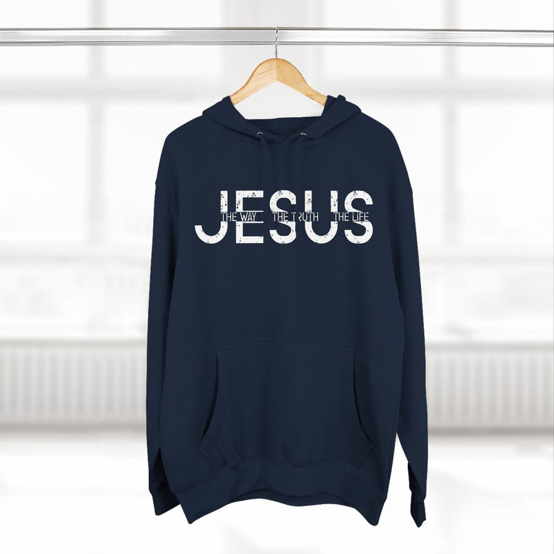 Religious Christian Three-Panel Fleece Hoodie, Bible Quote Sweatshirt, Christian Apparel, Religious Gift, Jesus Hoodie, Christian Clothing