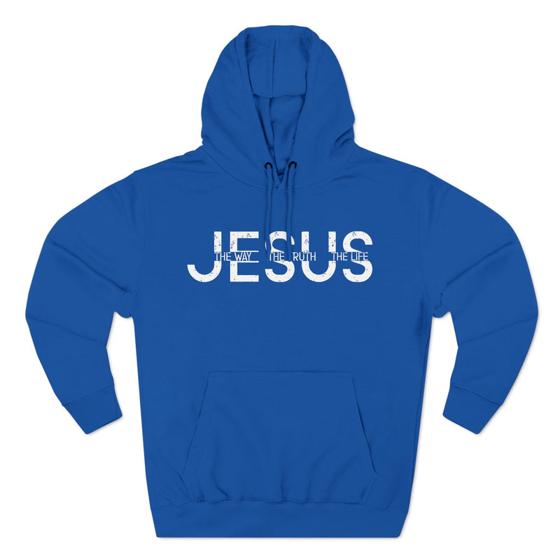 Religious Christian Three-Panel Fleece Hoodie, Bible Quote Sweatshirt, Christian Apparel, Religious Gift, Jesus Hoodie, Christian Clothing