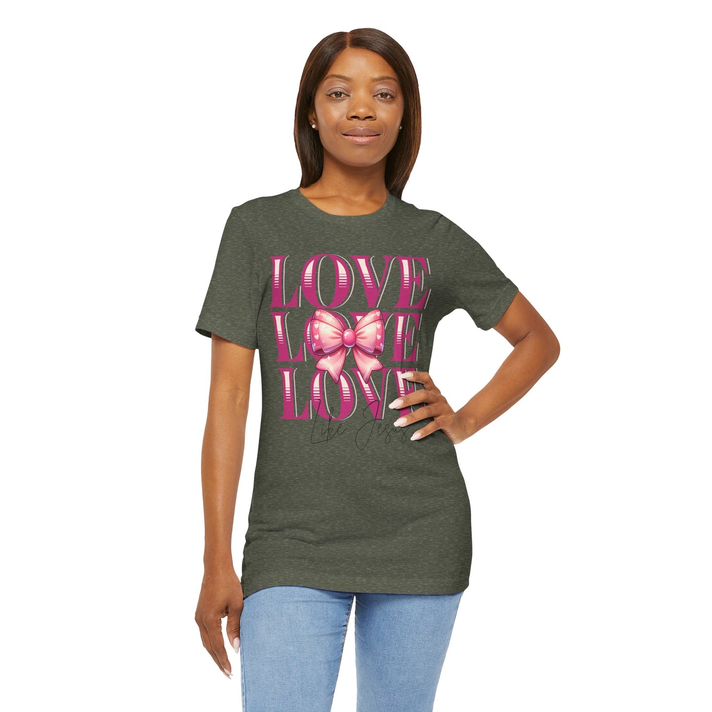 Love Like Jesus Tee, Cute Christian Shirt, Inspirational Tee, Gift for Her, Faith-Based Fashion, Summer Outfit