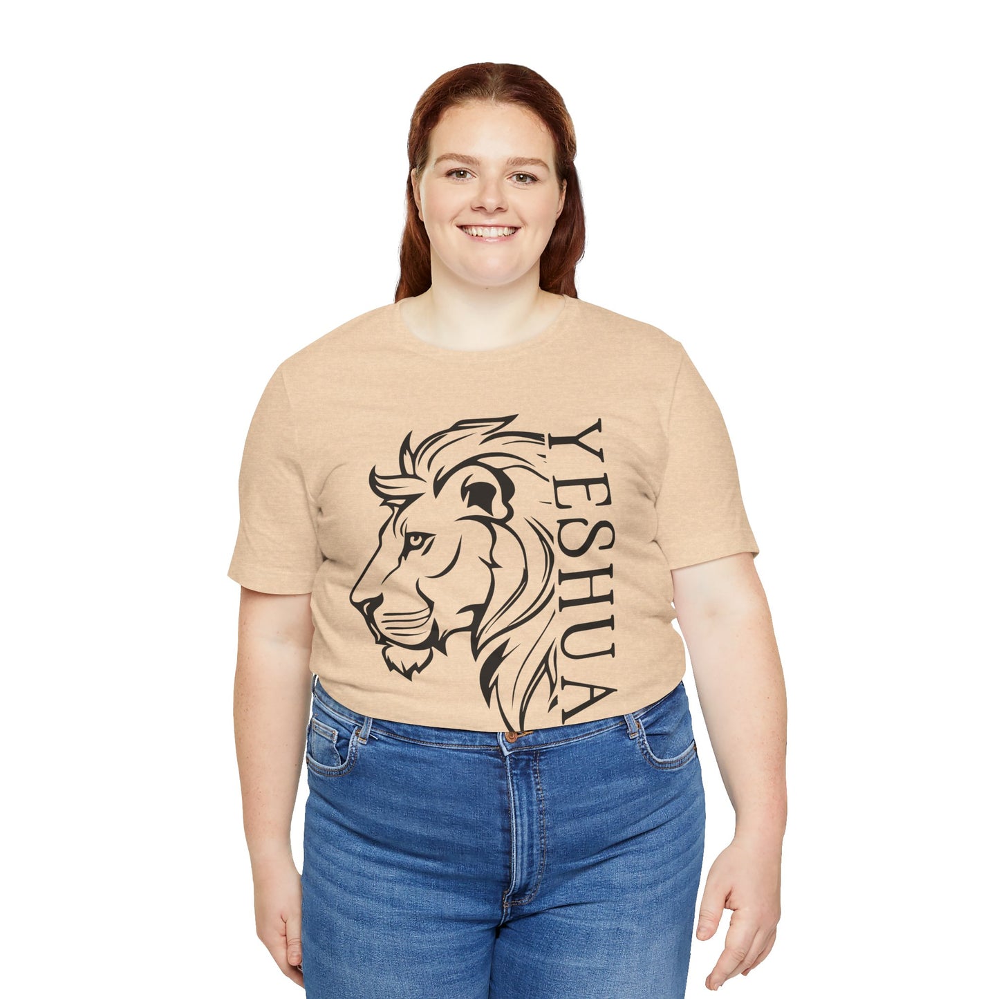 Yeshua Lion Tee Unisex Jersey Short Sleeve Tshirt, Hebraic Messianic Christian Apparel, Lion of Judah Shirt, Religious Graphic Tee, Biblical