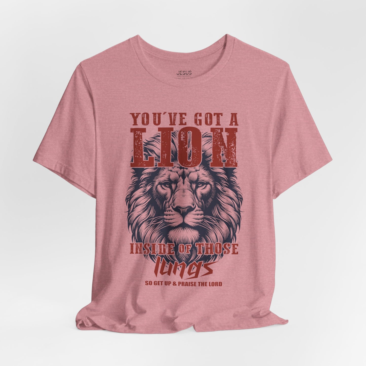 Lionhearted Praise Unisex Tee, Bold Graphic Shirt, Christian Apparel, Inspirational T-Shirt, Faith-Based Gift, Casual Wear