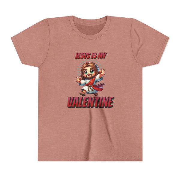 Jesus Is My Valentine Youth Tee, Cute Christian Shirt, Valentine's Day Gift, Kids Graphic Tee, Religious Youth Apparel