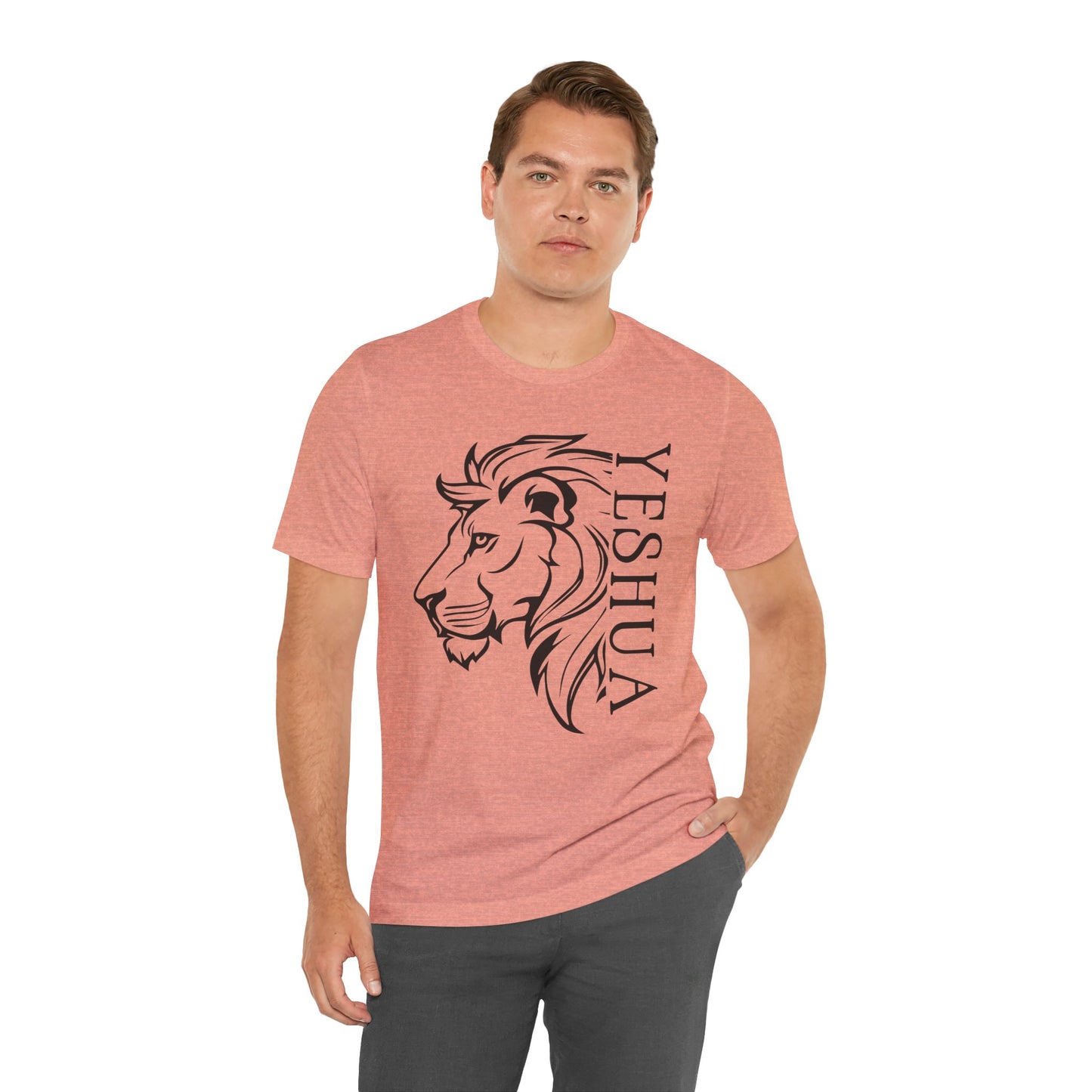 Yeshua Lion Tee Unisex Jersey Short Sleeve Tshirt, Hebraic Messianic Christian Apparel, Lion of Judah Shirt, Religious Graphic Tee, Biblical