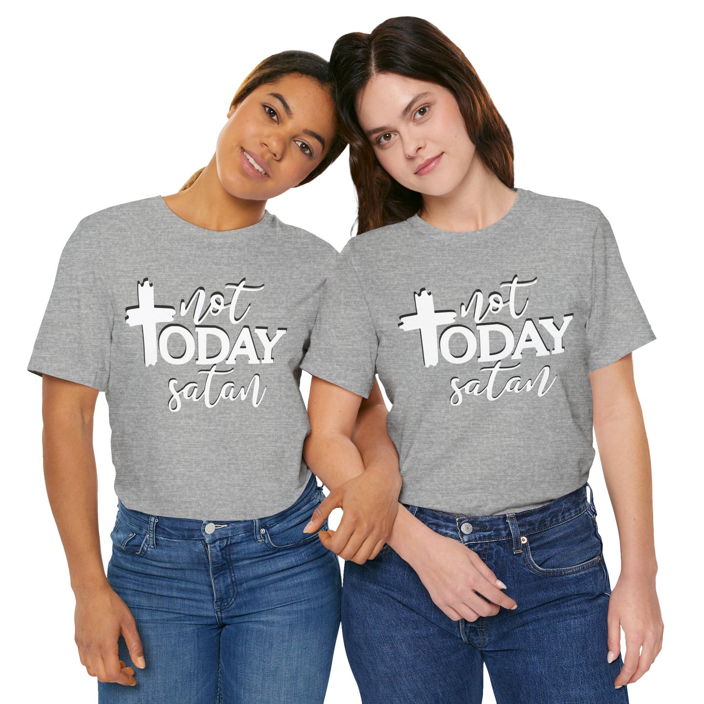 Bold Graphic Tee: Embrace the Sass with, "Not Today Satan" Graphic Tee, Funny T-Shirt, Vintage Tee, Sarcastic Shirt, Statement Tee