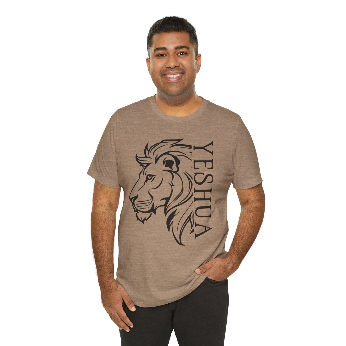 Yeshua Lion Tee Unisex Jersey Short Sleeve Tshirt, Hebraic Messianic Christian Apparel, Lion of Judah Shirt, Religious Graphic Tee, Biblical