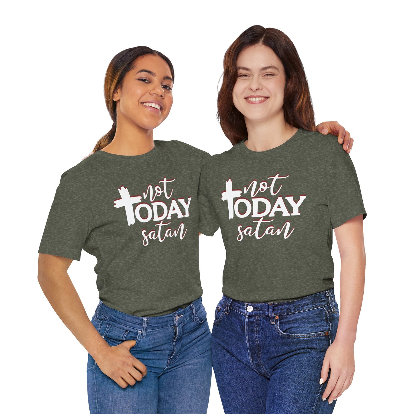 Bold Graphic Tee: Embrace the Sass with, "Not Today Satan" Graphic Tee, Funny T-Shirt, Vintage Tee, Sarcastic Shirt, Statement Tee