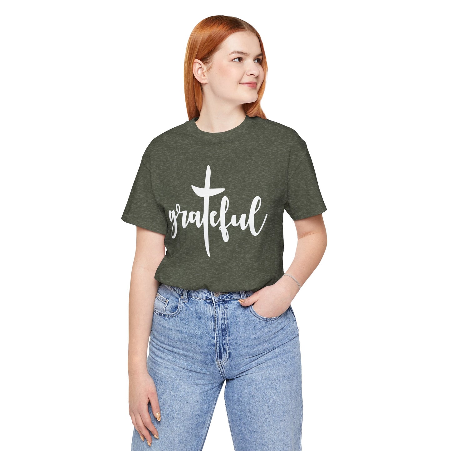 Grateful Cross Unisex Tee, Religious Shirt, Christian T-Shirt, Faith Apparel, Inspirational Top