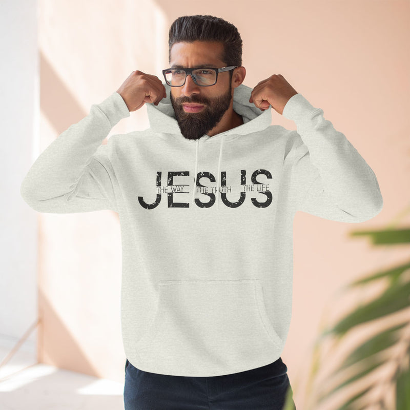 Religious Christian Three-Panel Fleece Hoodie, Bible Quote Sweatshirt, Christian Apparel, Religious Gift, Jesus Hoodie, Christian Clothing