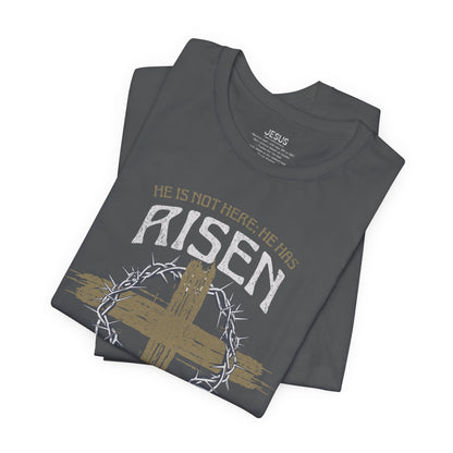 Christian Easter Tee, Religious Resurrection Shirt, He Has Risen, Unisex T-shirt, Inspirational Apparel, Biblical Quote Top