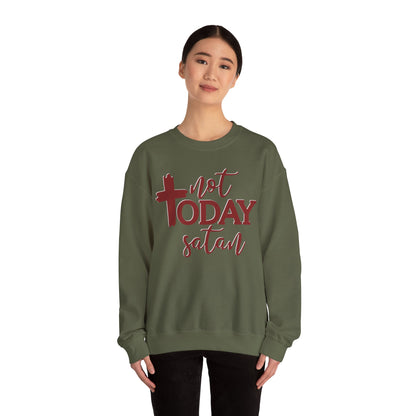 Sweatshirt, Not Today Satan, Anti-Satan, Funny Crewneck, Unisex Graphic Jumper, Gift for Him Her, Sarcastic Apparel