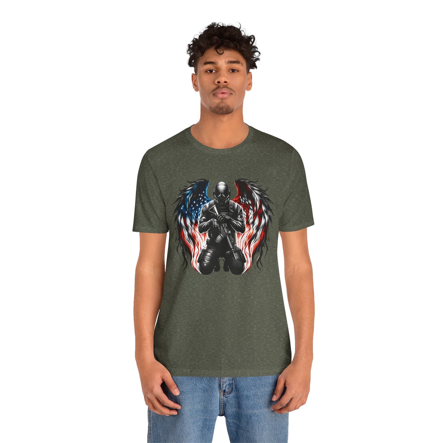 Patriotic Soldier with Angel Tee