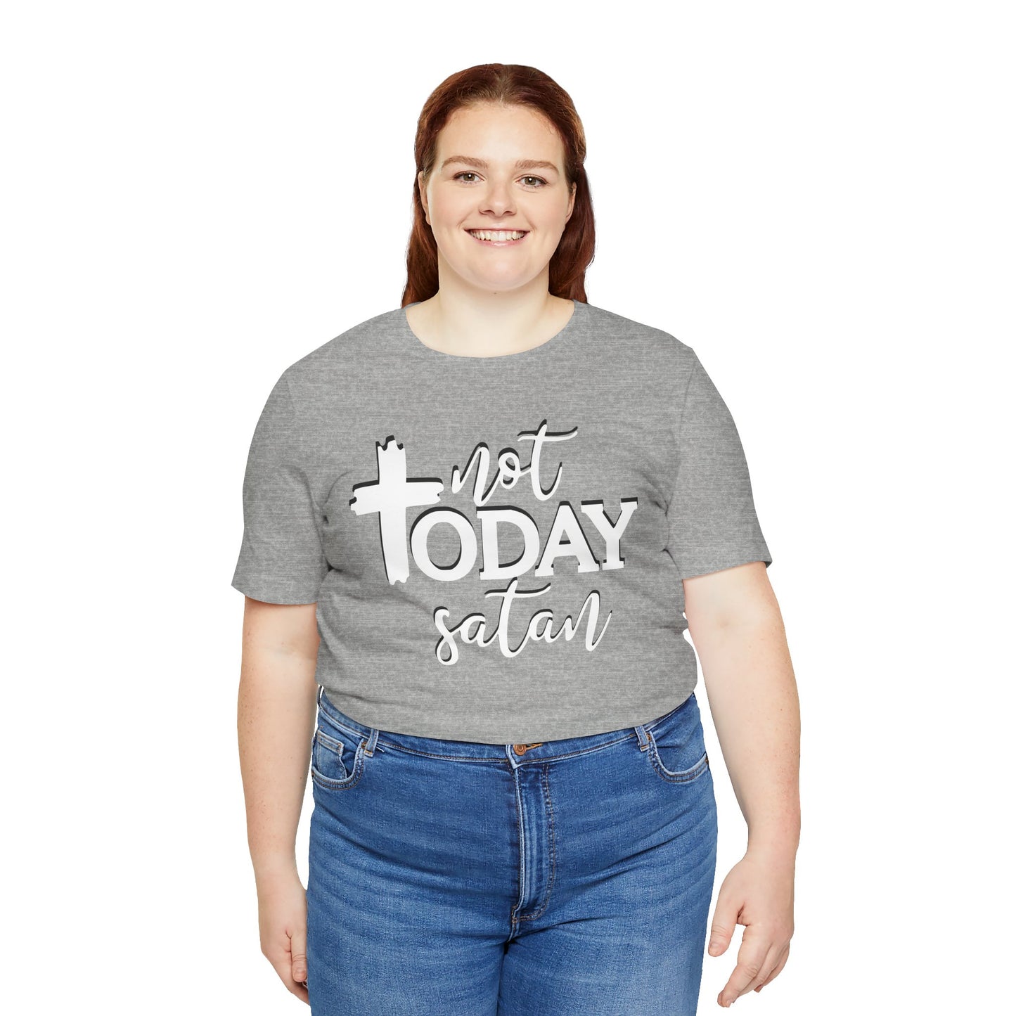 Bold Graphic Tee: Embrace the Sass with, "Not Today Satan" Graphic Tee, Funny T-Shirt, Vintage Tee, Sarcastic Shirt, Statement Tee