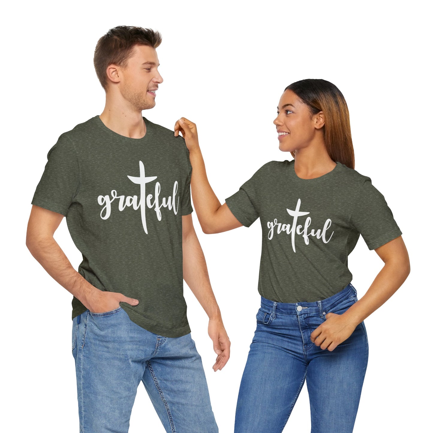 Grateful Cross Unisex Tee, Religious Shirt, Christian T-Shirt, Faith Apparel, Inspirational Top