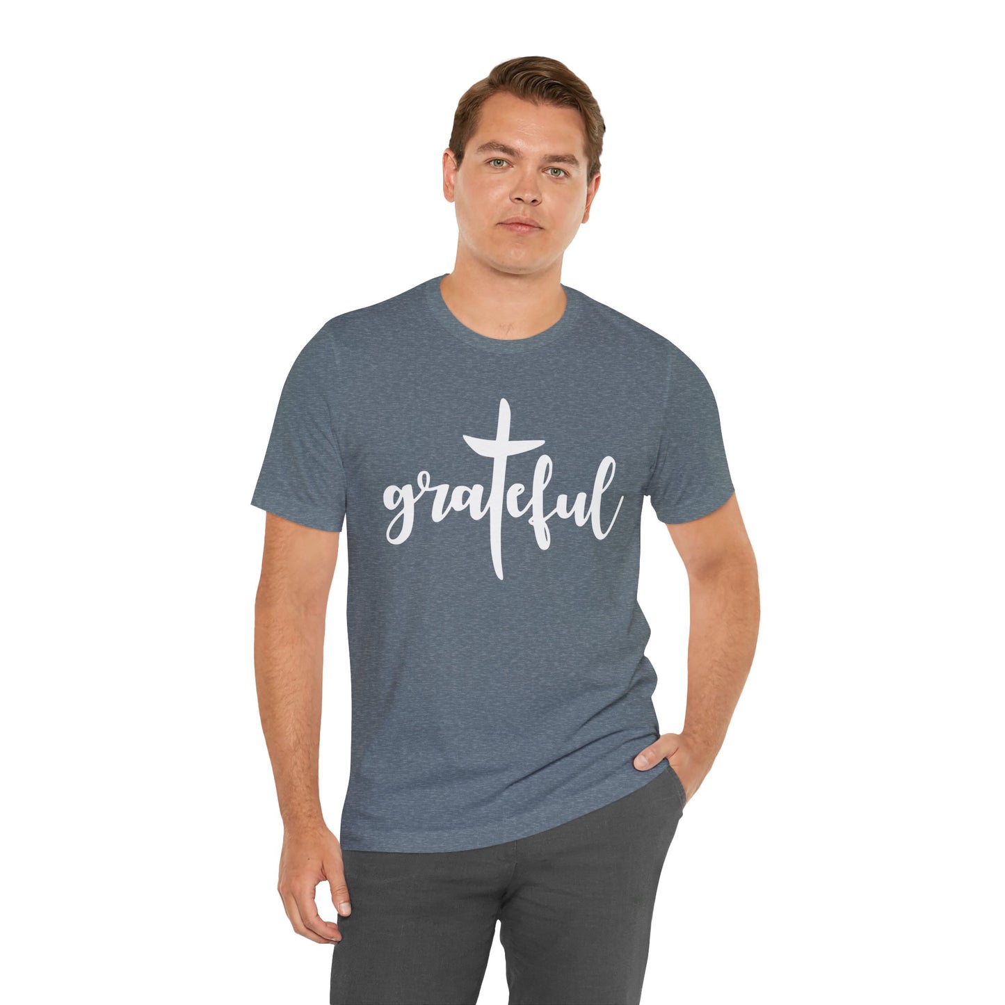 Grateful Cross Unisex Tee, Religious Shirt, Christian T-Shirt, Faith Apparel, Inspirational Top