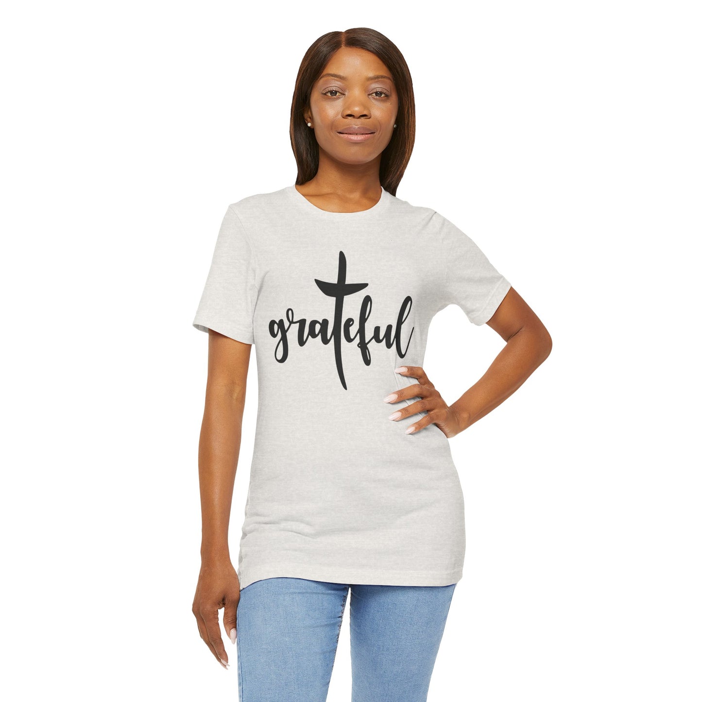 Grateful Cross Unisex Tee, Religious Shirt, Christian T-Shirt, Faith Apparel, Inspirational Top