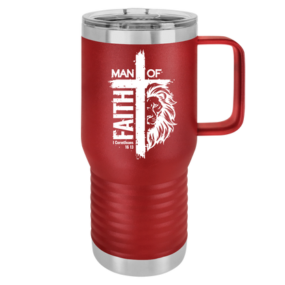 Faithful Travel Mug, 20oz - Man of Faith Design