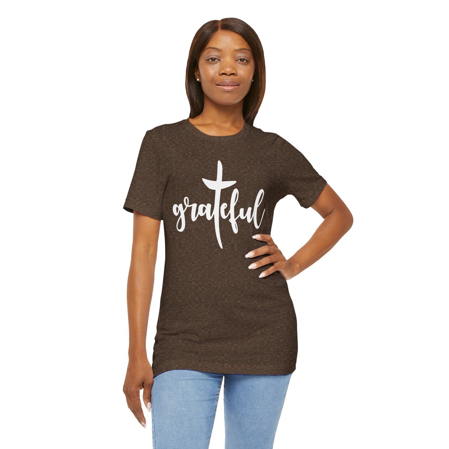 Grateful Cross Unisex Tee, Religious Shirt, Christian T-Shirt, Faith Apparel, Inspirational Top