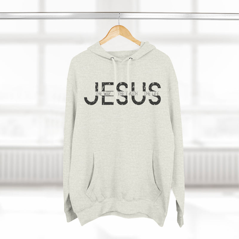 Religious Christian Three-Panel Fleece Hoodie, Bible Quote Sweatshirt, Christian Apparel, Religious Gift, Jesus Hoodie, Christian Clothing