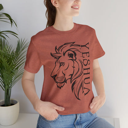 Yeshua Lion Tee Unisex Jersey Short Sleeve Tshirt, Hebraic Messianic Christian Apparel, Lion of Judah Shirt, Religious Graphic Tee, Biblical