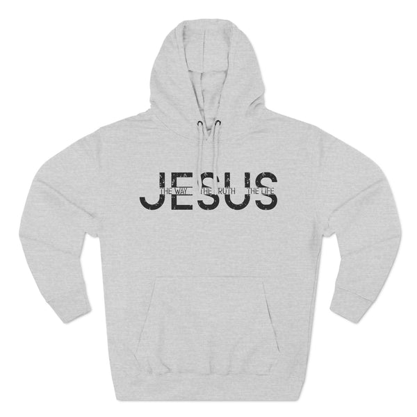 Religious Christian Three-Panel Fleece Hoodie, Bible Quote Sweatshirt, Christian Apparel, Religious Gift, Jesus Hoodie, Christian Clothing