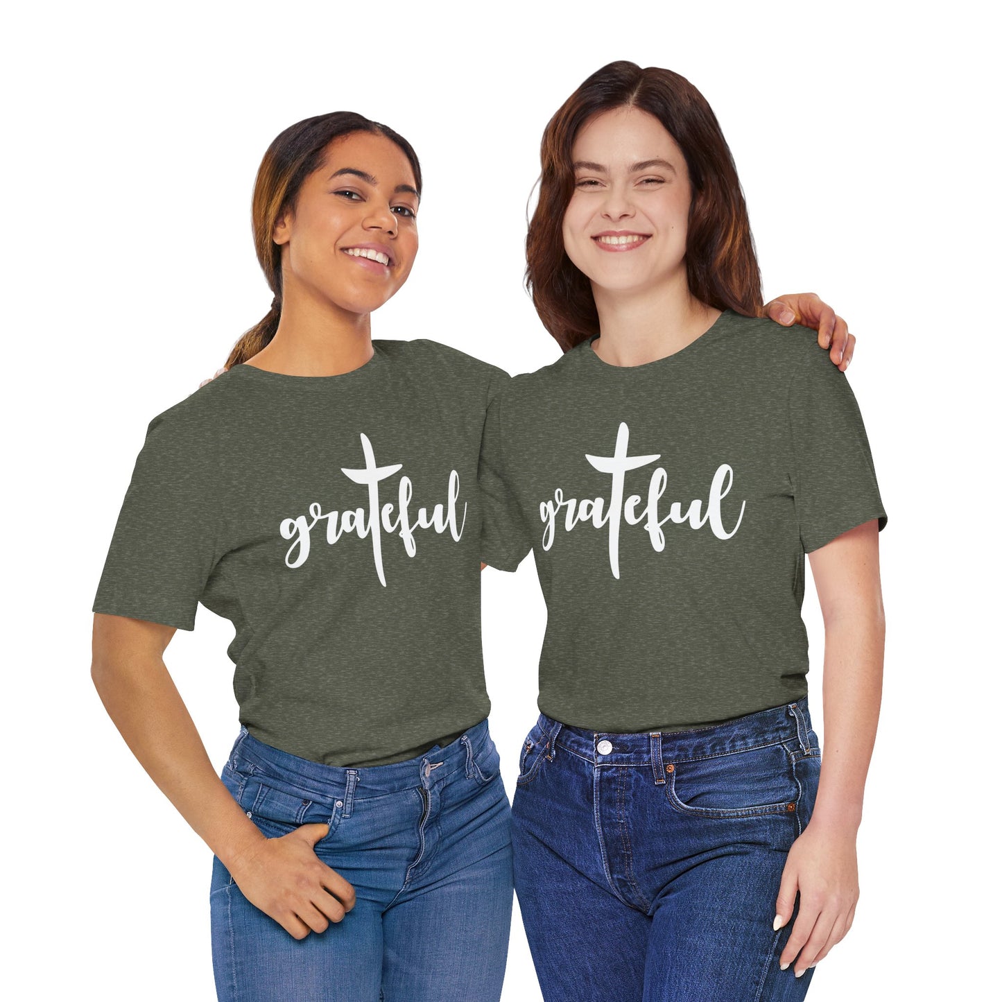 Grateful Cross Unisex Tee, Religious Shirt, Christian T-Shirt, Faith Apparel, Inspirational Top