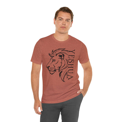 Yeshua Lion Tee Unisex Jersey Short Sleeve Tshirt, Hebraic Messianic Christian Apparel, Lion of Judah Shirt, Religious Graphic Tee, Biblical