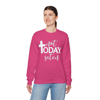 Sweatshirt, Not Today Satan, Anti-Satan, Funny Crewneck, Unisex Graphic Jumper, Gift for Him Her, Sarcastic Apparel