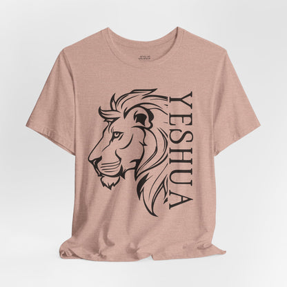 Yeshua Lion Tee Unisex Jersey Short Sleeve Tshirt, Hebraic Messianic Christian Apparel, Lion of Judah Shirt, Religious Graphic Tee, Biblical