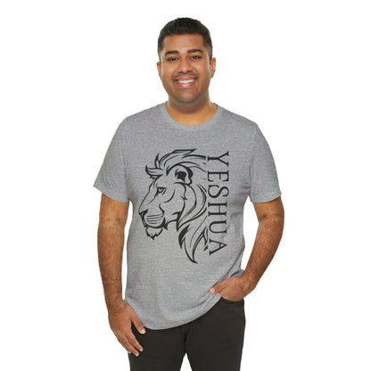 Yeshua Lion Tee Unisex Jersey Short Sleeve Tshirt, Hebraic Messianic Christian Apparel, Lion of Judah Shirt, Religious Graphic Tee, Biblical