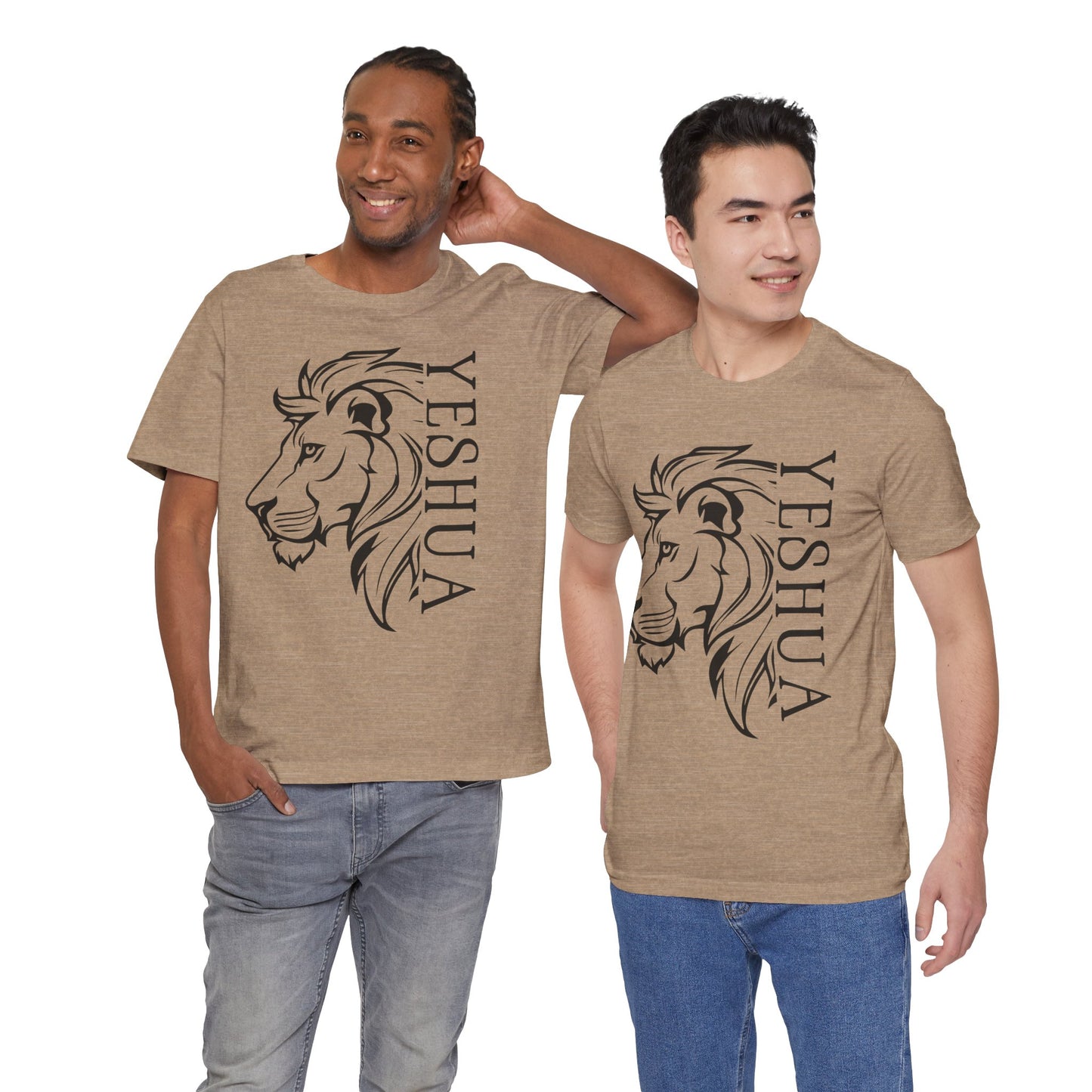 Yeshua Lion Tee Unisex Jersey Short Sleeve Tshirt, Hebraic Messianic Christian Apparel, Lion of Judah Shirt, Religious Graphic Tee, Biblical