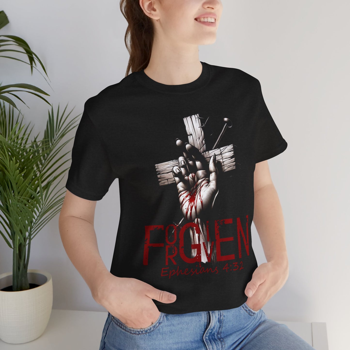 Forgiven Graphic Tee, Christian Unisex Shirt, Religious Short Sleeve Top, Inspirational T-Shirt, Spiritual Clothing