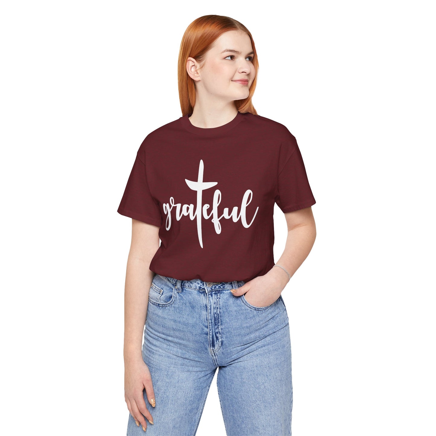 Grateful Cross Unisex Tee, Religious Shirt, Christian T-Shirt, Faith Apparel, Inspirational Top