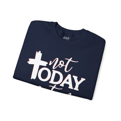 Sweatshirt, Not Today Satan, Anti-Satan, Funny Crewneck, Unisex Graphic Jumper, Gift for Him Her, Sarcastic Apparel