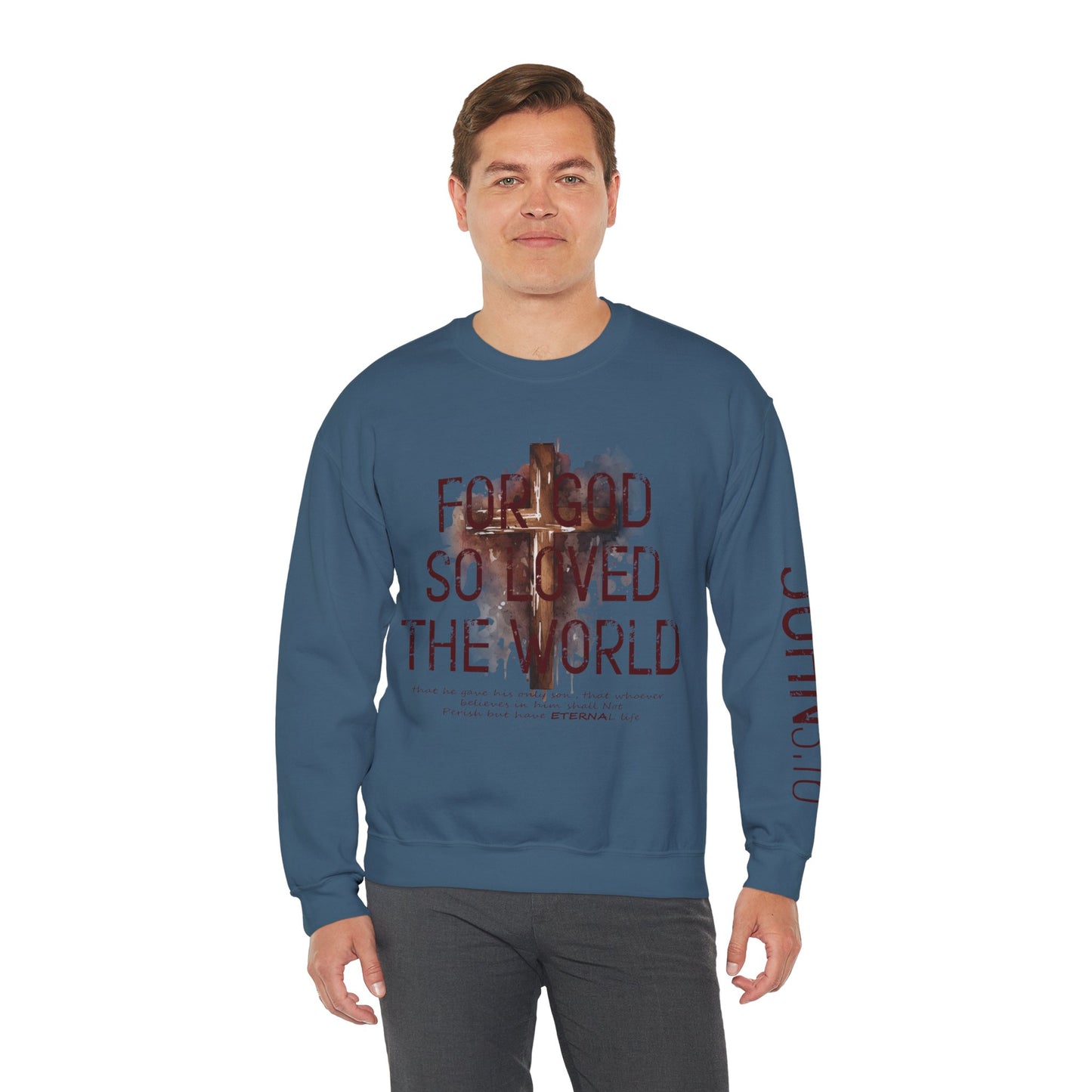 Heavenly Threads - Bible Verse Unisex Sweatshirt, Christian Apparel, Inspirational Jumper, Faith Crewneck, Religious Gift for Him or Her