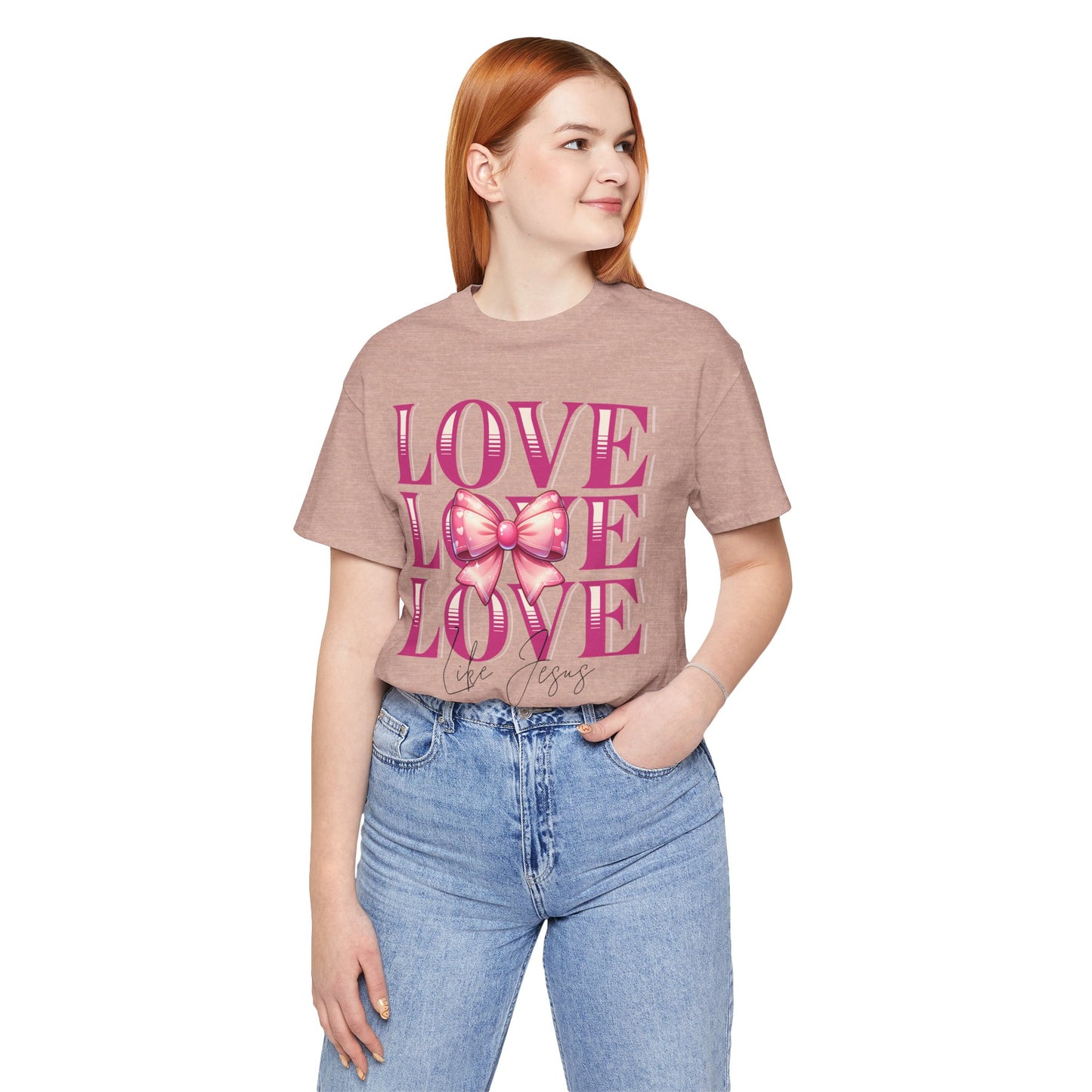 Love Like Jesus Tee, Cute Christian Shirt, Inspirational Tee, Gift for Her, Faith-Based Fashion, Summer Outfit