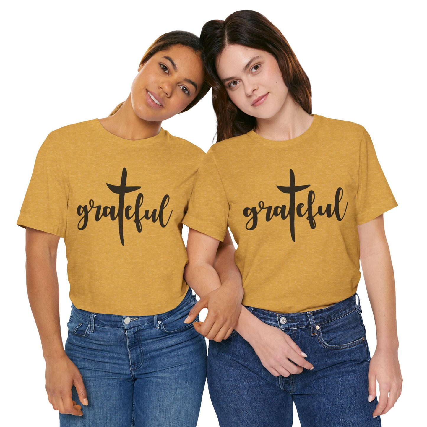 Grateful Cross Unisex Tee, Religious Shirt, Christian T-Shirt, Faith Apparel, Inspirational Top