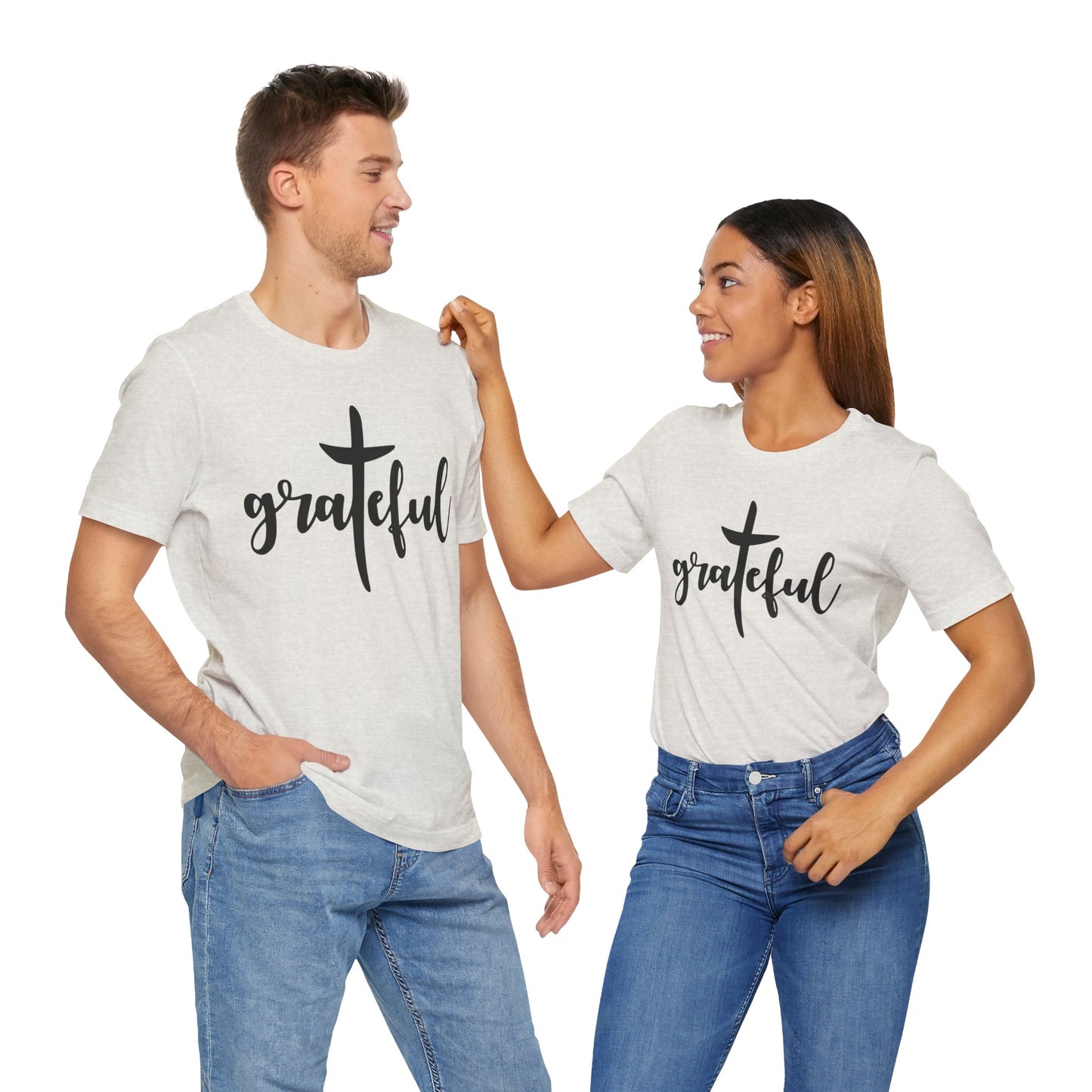 Grateful Cross Unisex Tee, Religious Shirt, Christian T-Shirt, Faith Apparel, Inspirational Top