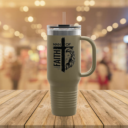 Travel Mug - Man of Faith Design Insulated 40oz