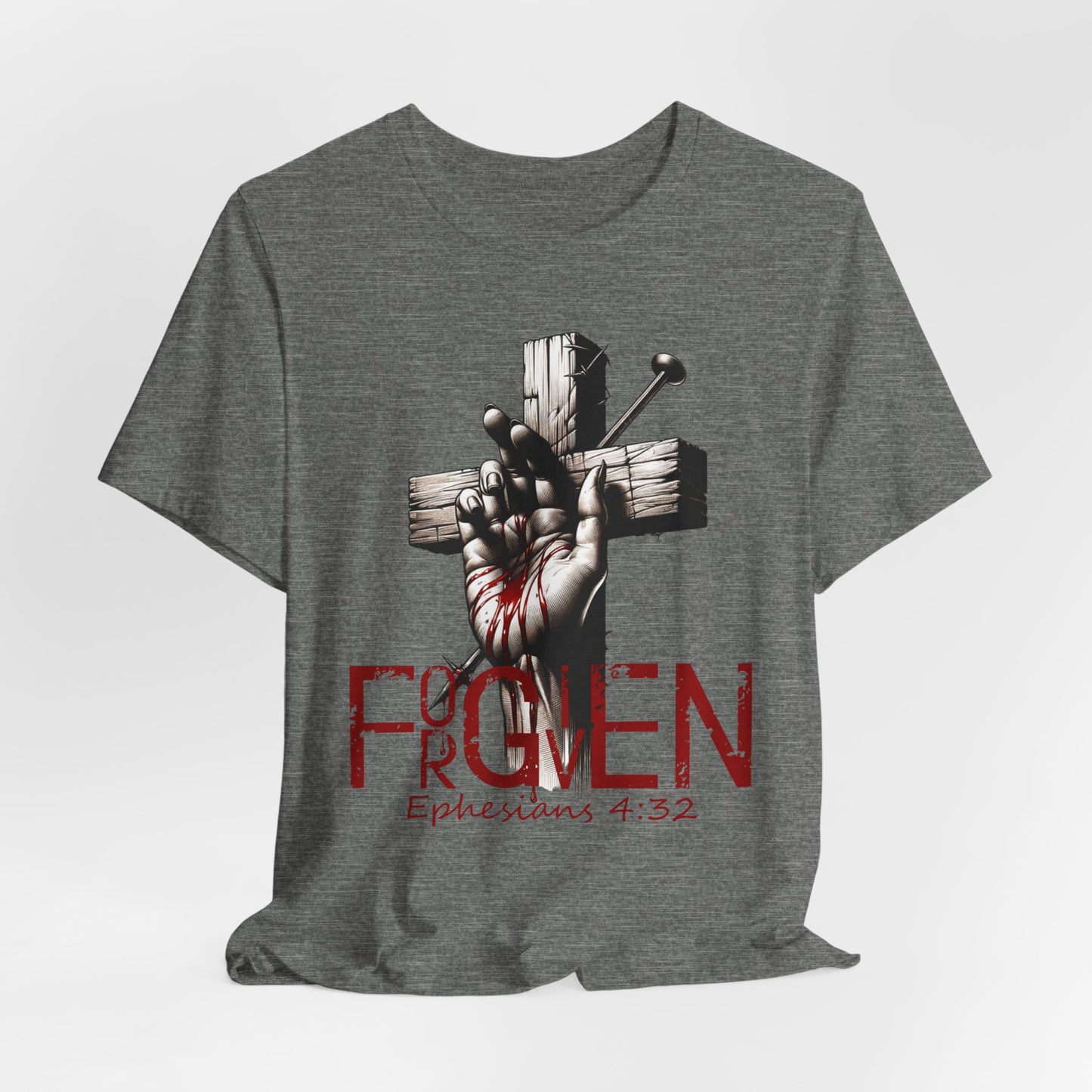 Forgiven Graphic Tee, Christian Unisex Shirt, Religious Short Sleeve Top, Inspirational T-Shirt, Spiritual Clothing