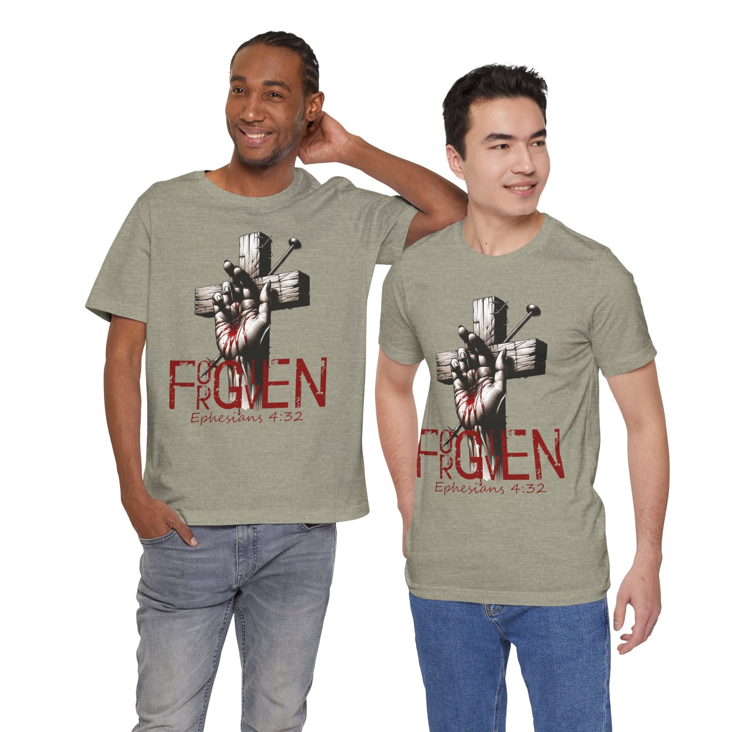 Forgiven Graphic Tee, Christian Unisex Shirt, Religious Short Sleeve Top, Inspirational T-Shirt, Spiritual Clothing