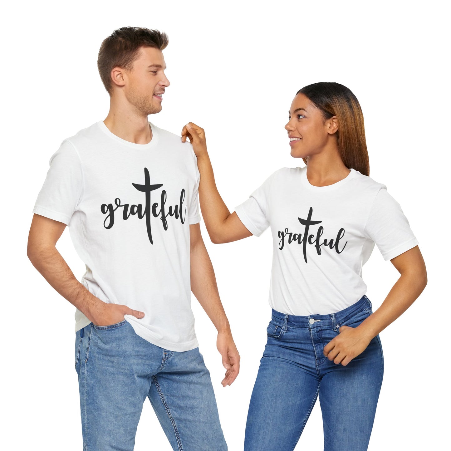 Grateful Cross Unisex Tee, Religious Shirt, Christian T-Shirt, Faith Apparel, Inspirational Top