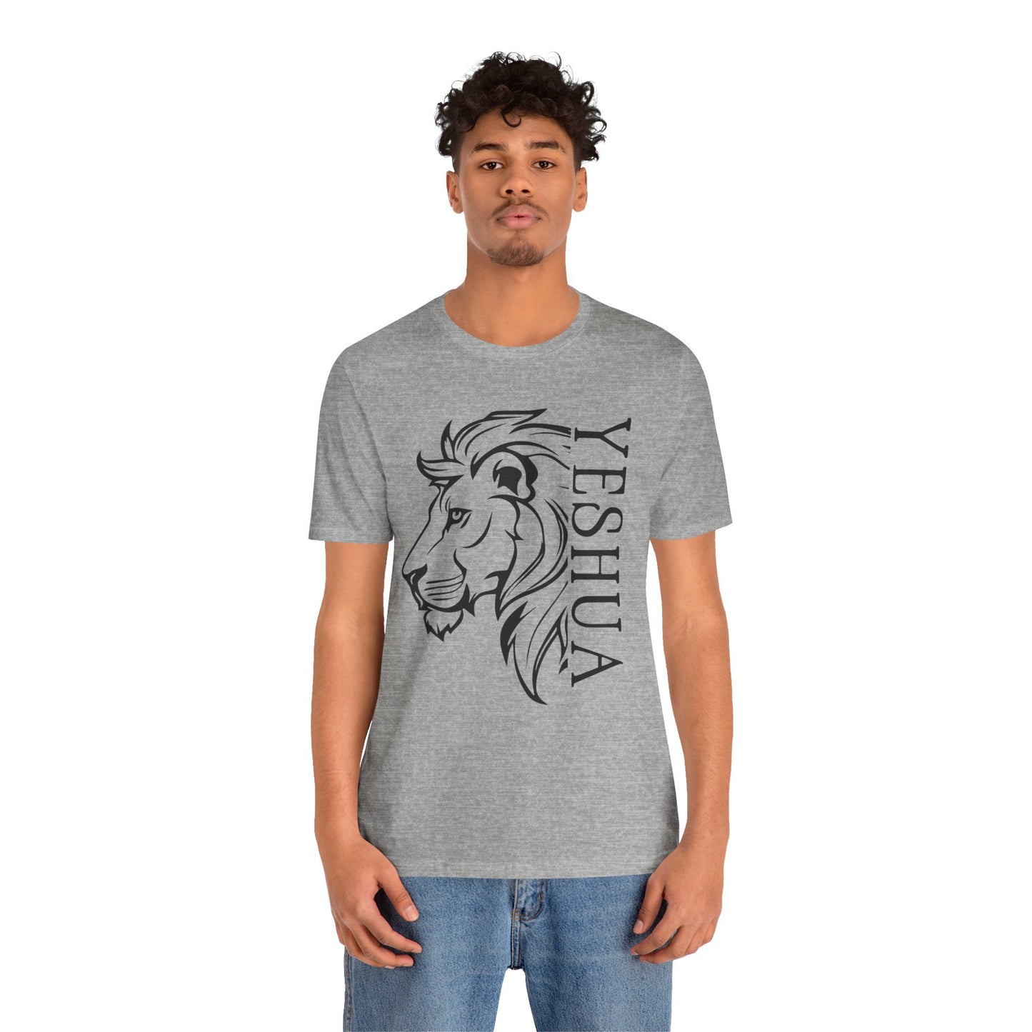 Yeshua Lion Tee Unisex Jersey Short Sleeve Tshirt, Hebraic Messianic Christian Apparel, Lion of Judah Shirt, Religious Graphic Tee, Biblical