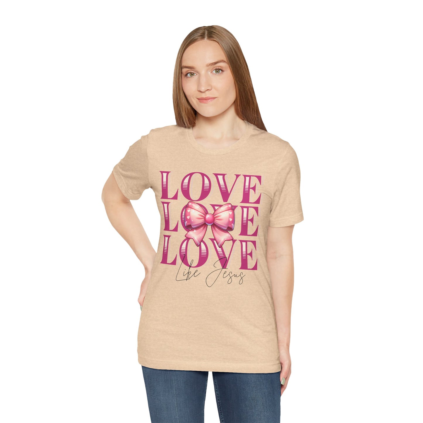 Love Like Jesus Tee, Cute Christian Shirt, Inspirational Tee, Gift for Her, Faith-Based Fashion, Summer Outfit