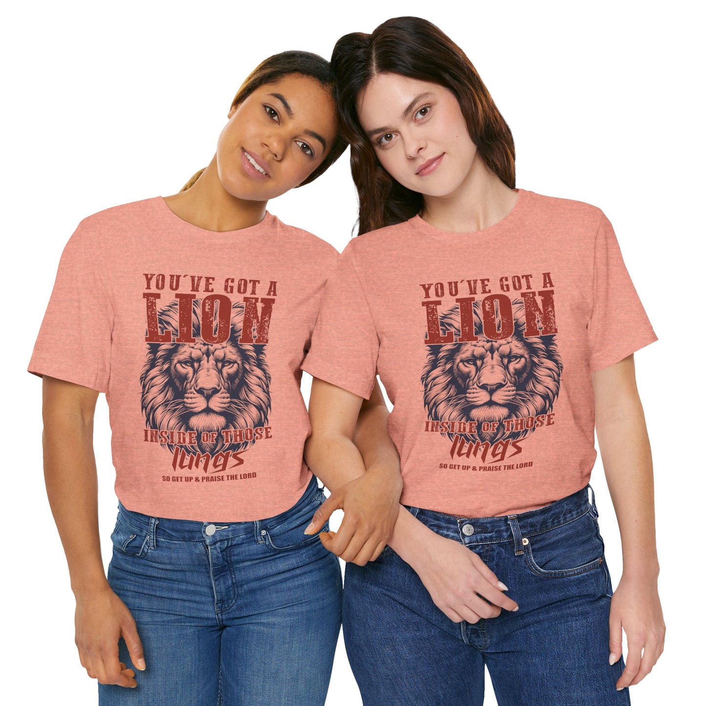 Lionhearted Praise Unisex Tee, Bold Graphic Shirt, Christian Apparel, Inspirational T-Shirt, Faith-Based Gift, Casual Wear