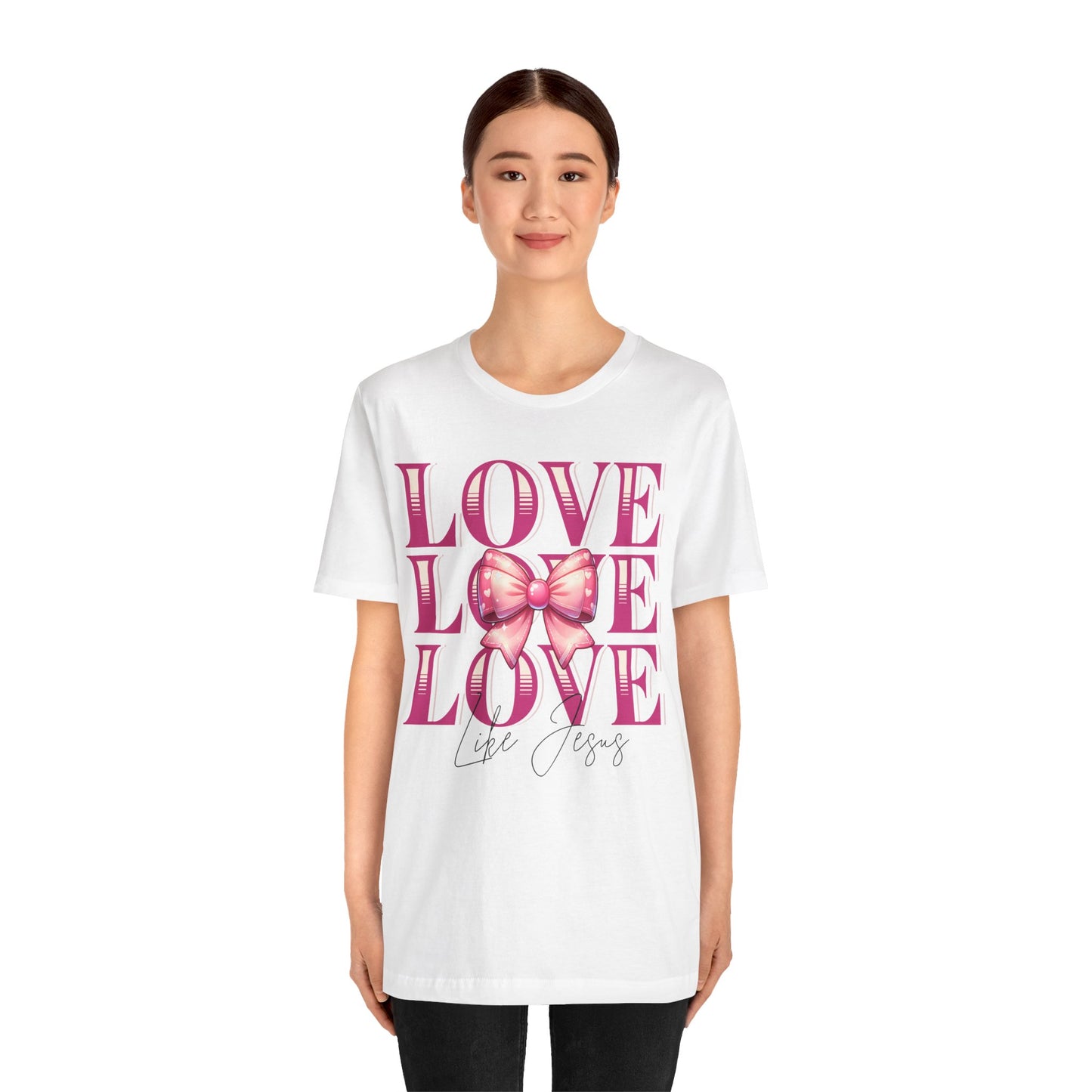 Love Like Jesus Tee, Cute Christian Shirt, Inspirational Tee, Gift for Her, Faith-Based Fashion, Summer Outfit