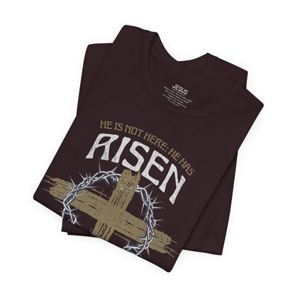 Christian Easter Tee, Religious Resurrection Shirt, He Has Risen, Unisex T-shirt, Inspirational Apparel, Biblical Quote Top