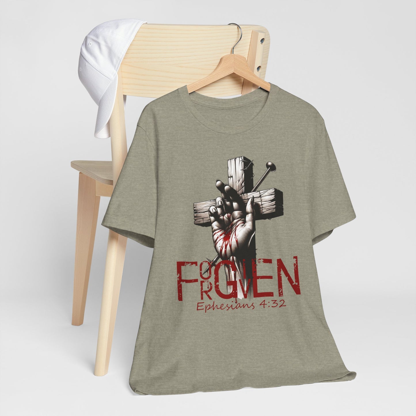 Forgiven Graphic Tee, Christian Unisex Shirt, Religious Short Sleeve Top, Inspirational T-Shirt, Spiritual Clothing