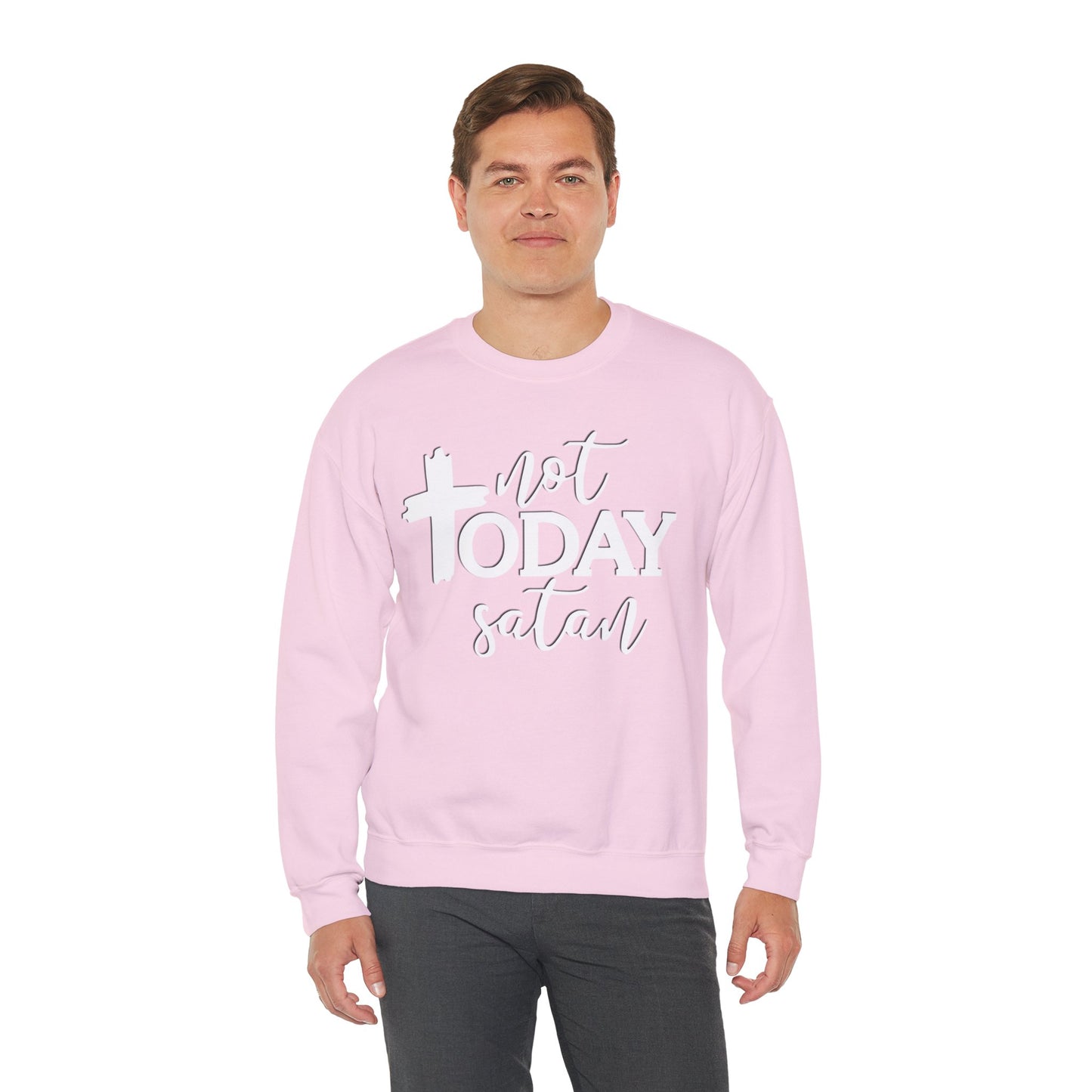 Sweatshirt, Not Today Satan, Anti-Satan, Funny Crewneck, Unisex Graphic Jumper, Gift for Him Her, Sarcastic Apparel